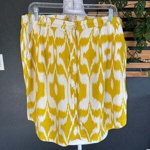 LOFT Ikat Print Mustard Mini Skirt